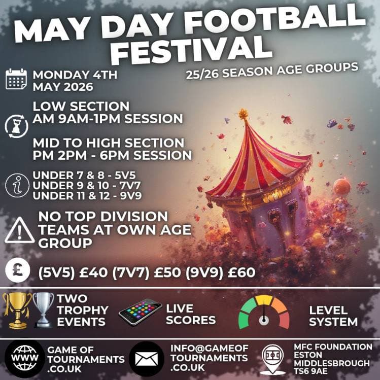 Game of Tournaments - May Day Football Festival flyer
