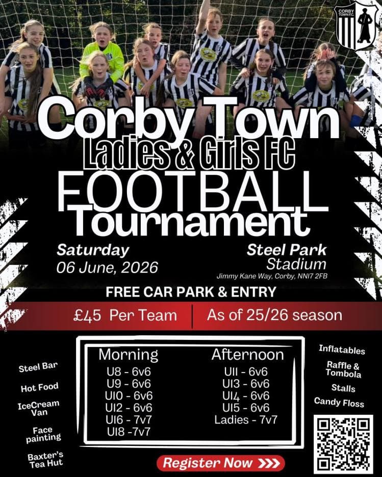 Corby Town Ladies & Girls FC Tournament flyer