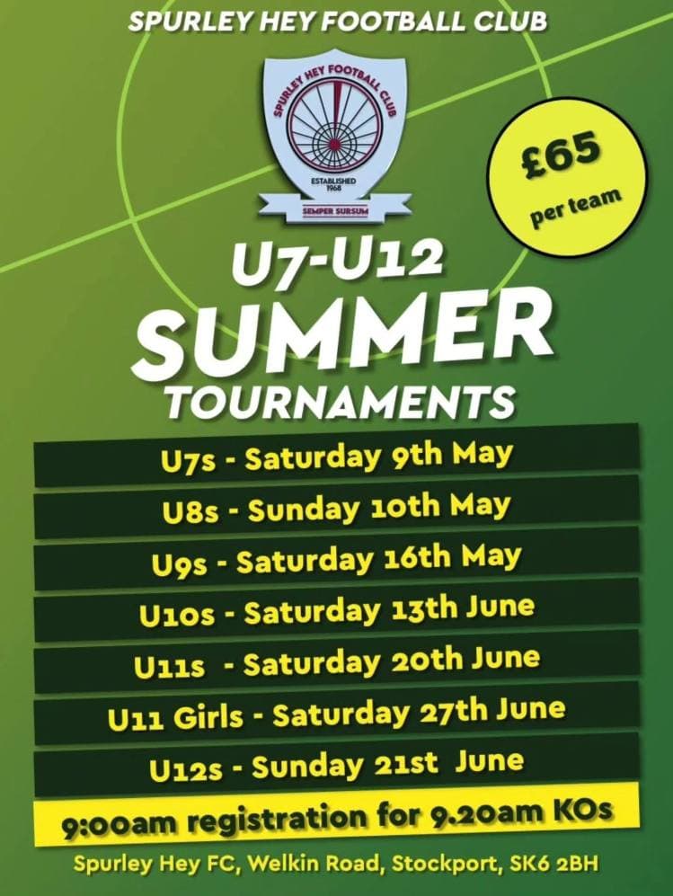 Spurley Hey FC Summer Tournament - GIRLS ONLY flyer