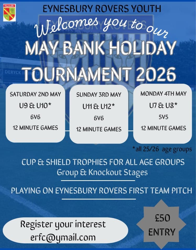 Eynesbury Rovers May Bank Holiday Tournament flyer