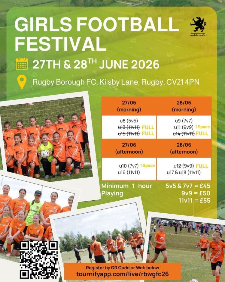 Rugby Borough Women & Girls Tournament - GIRLS ONLY flyer
