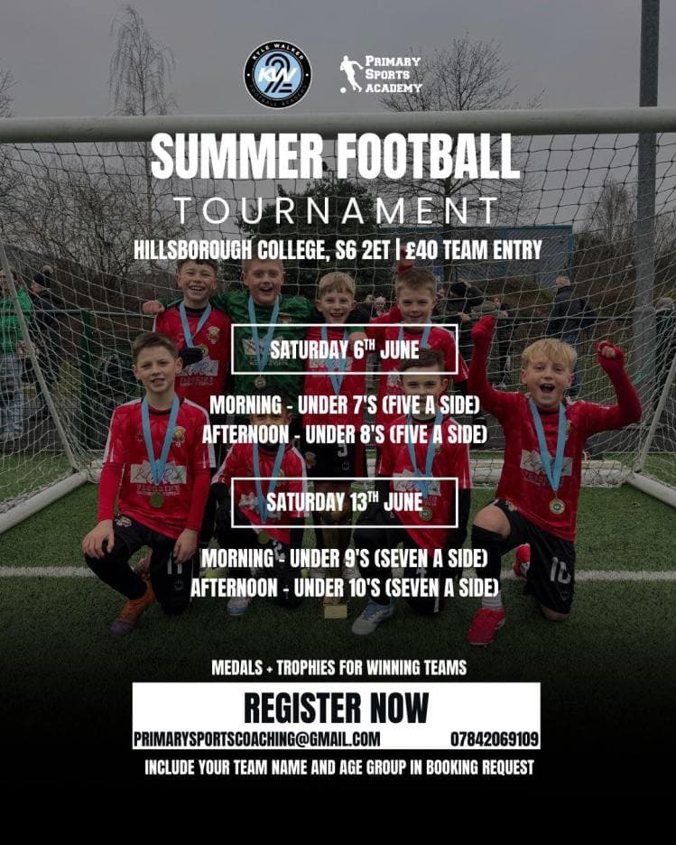 Primary Sports Academy Summer Football Tournament flyer