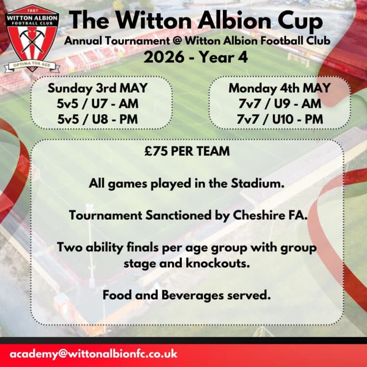Witton Albion May Bank Holiday Football Tournament flyer