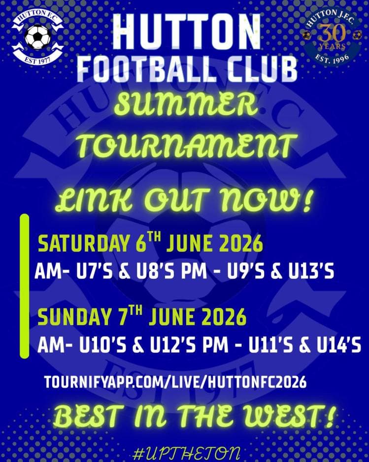 Hutton FC Tournament flyer