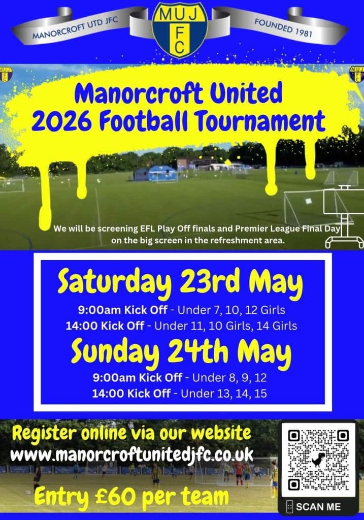 Manorcroft United Tournament flyer