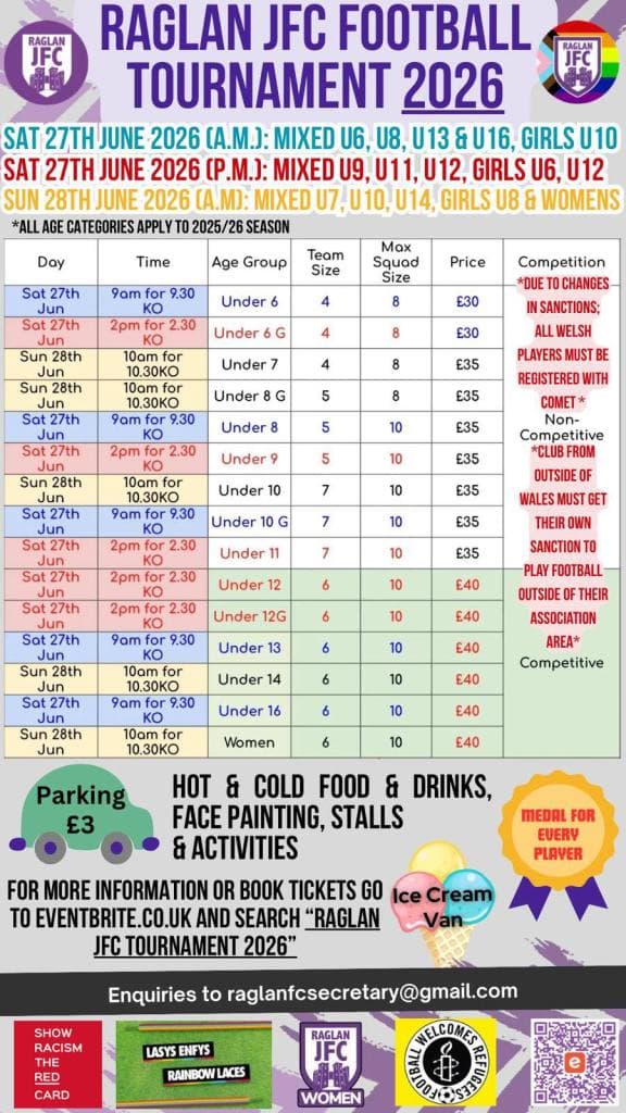 Raglan JFC Football Tournament flyer