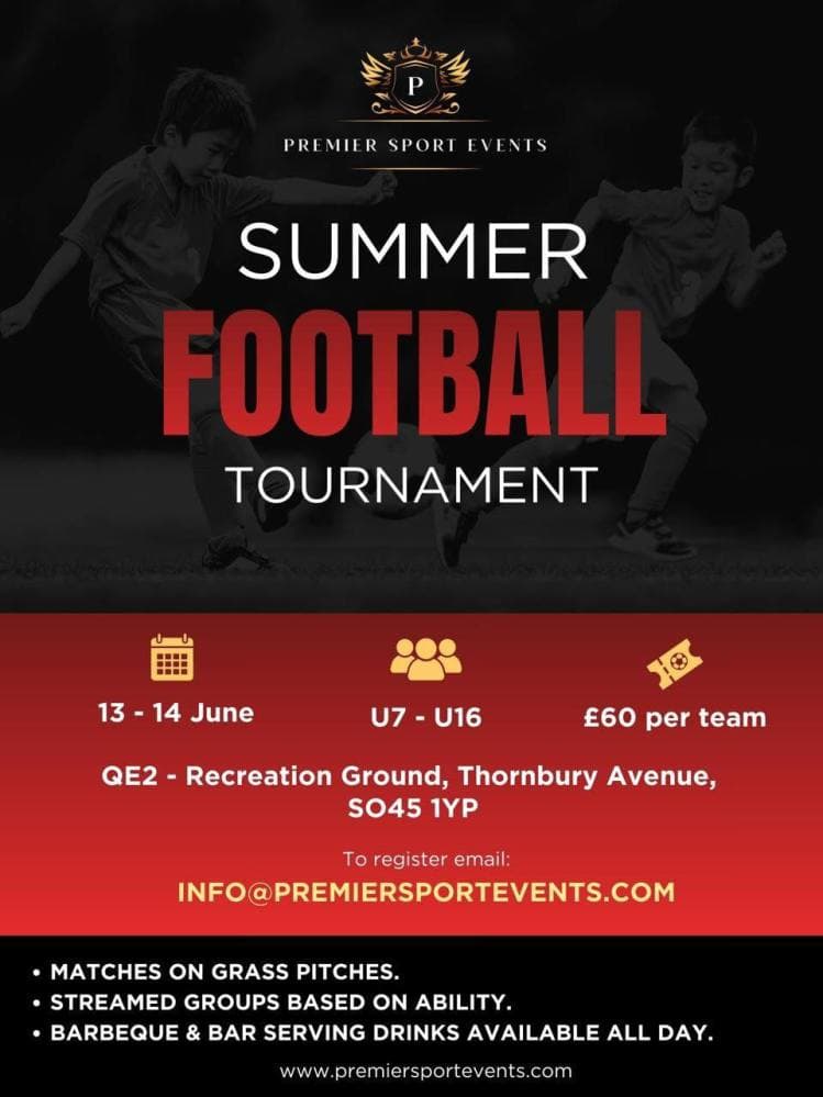 Premier Sport Events - South Coast Regional Football Cup flyer