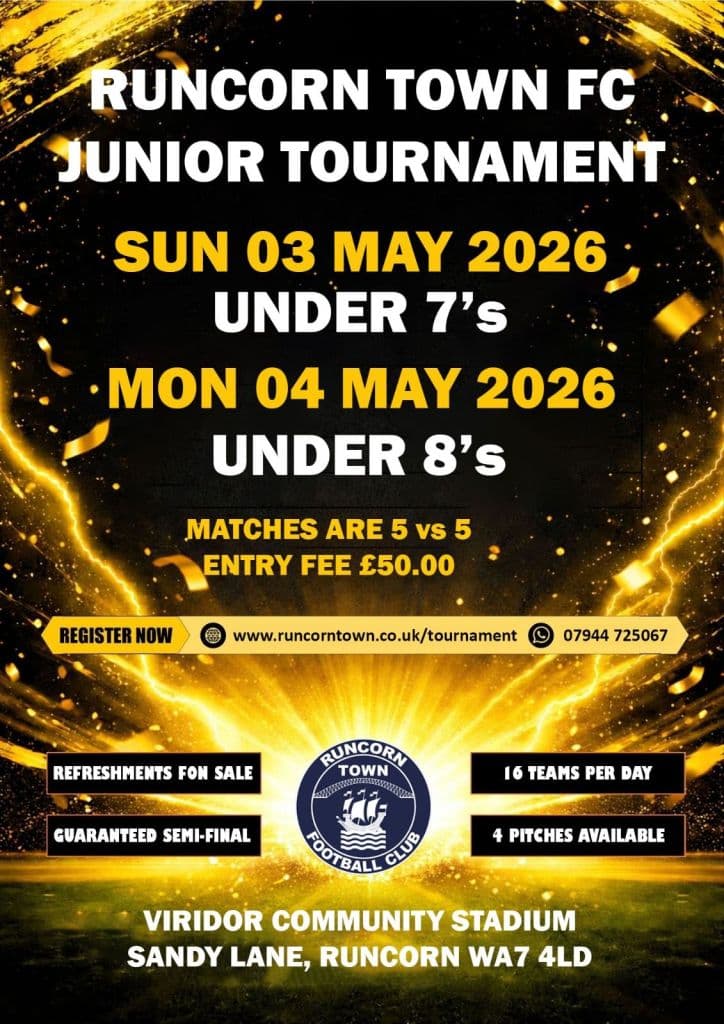 Runcorn Town FC Junior Tournament flyer