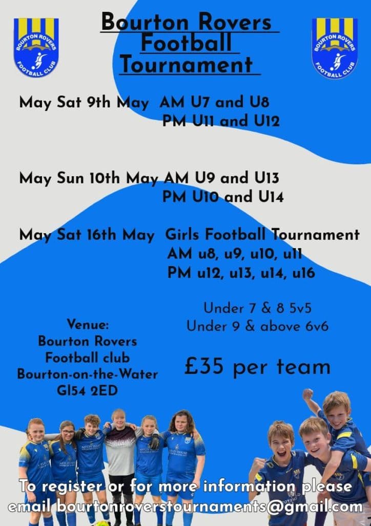 Bourton Rovers Youth Football Tournament - GIRLS ONLY flyer