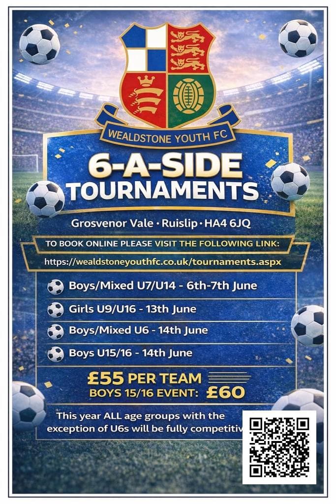 Wealdstone Youth FC Summer 6-a-Side Football Tournament - GIRLS ONLY