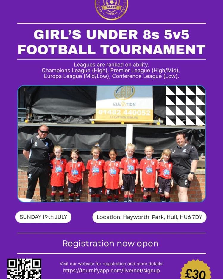National Elite Football Tournament - U8 GIRLS ONLY flyer
