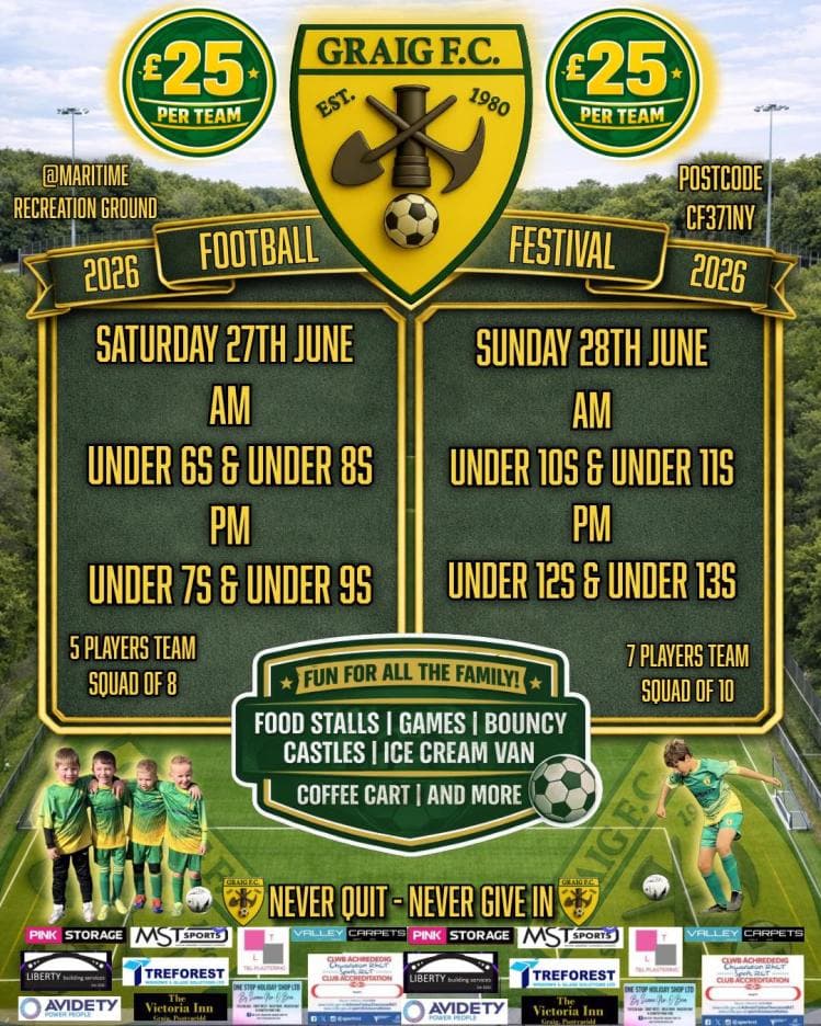 Graig FC Football Festival flyer