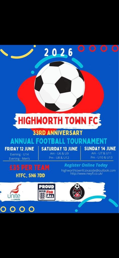 Highworth Town FC Annual Football Tournament flyer