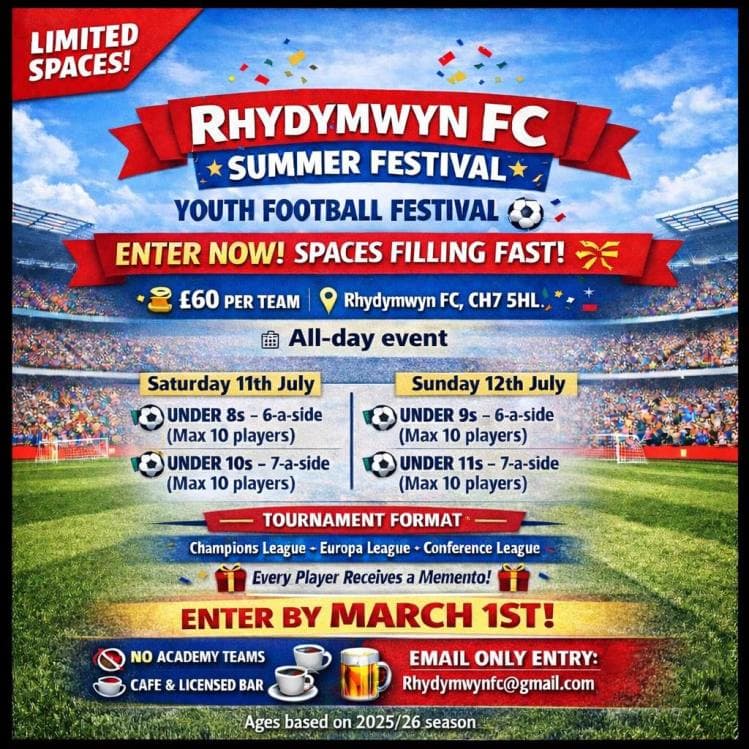 Rhydymwyn FC Summer Festival flyer