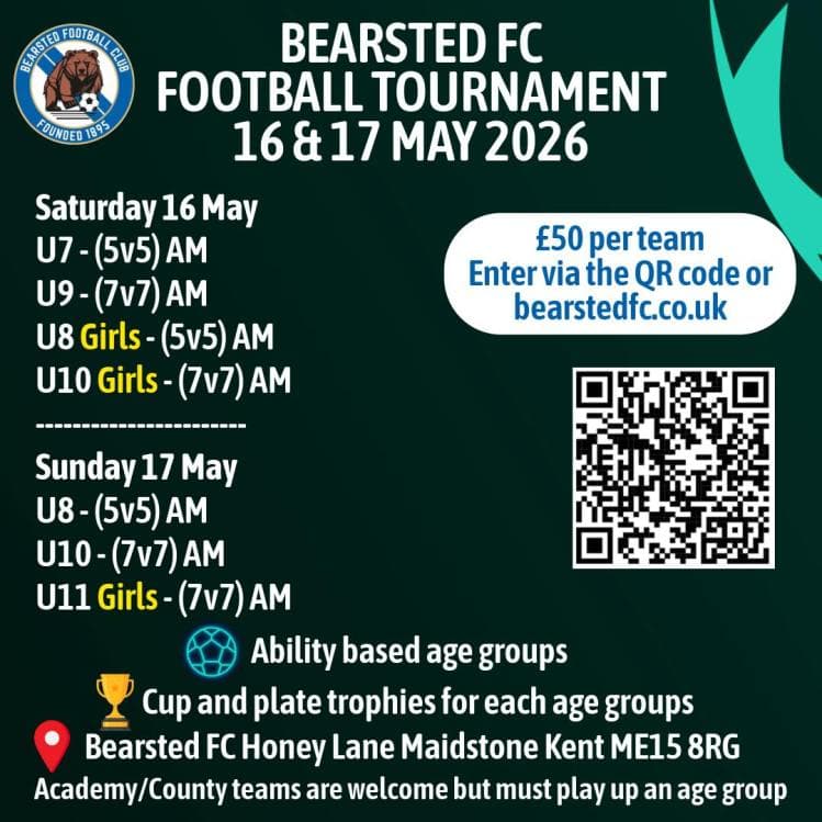 Bearsted FC Summet Tournament flyer