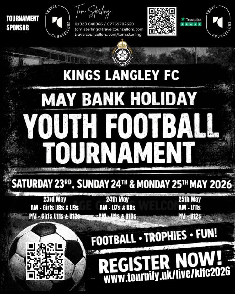 Kings Langley FC Youth Football Tournament flyer