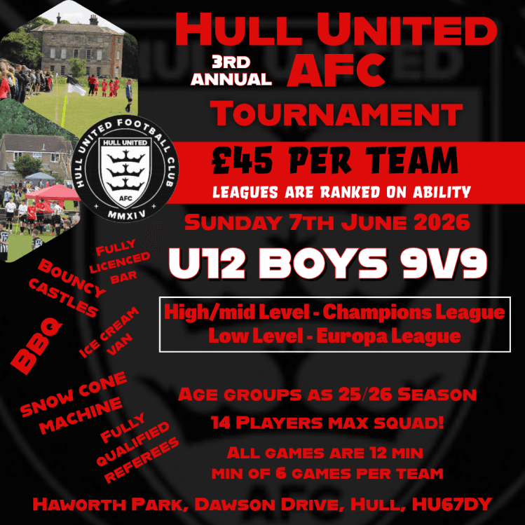 Hull United AFC - U12 Boys Tournament flyer
