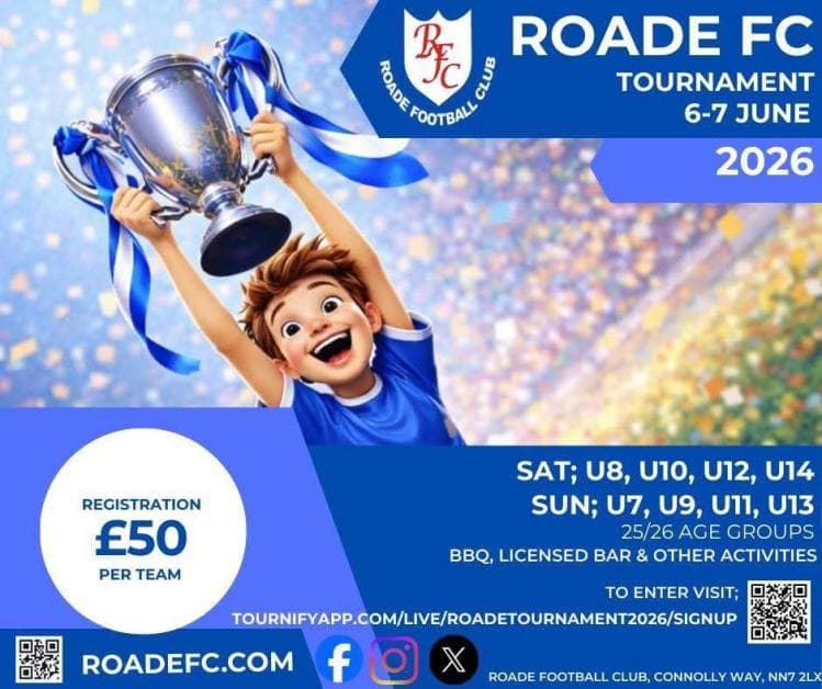 Roade FC Tournament flyer