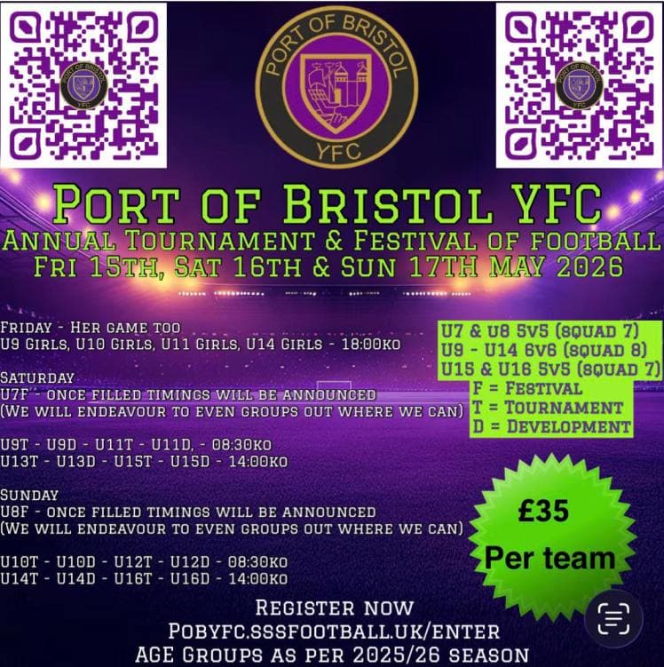 Port Of Bristol YFC Annual Tournament - GIRLS ONLY flyer