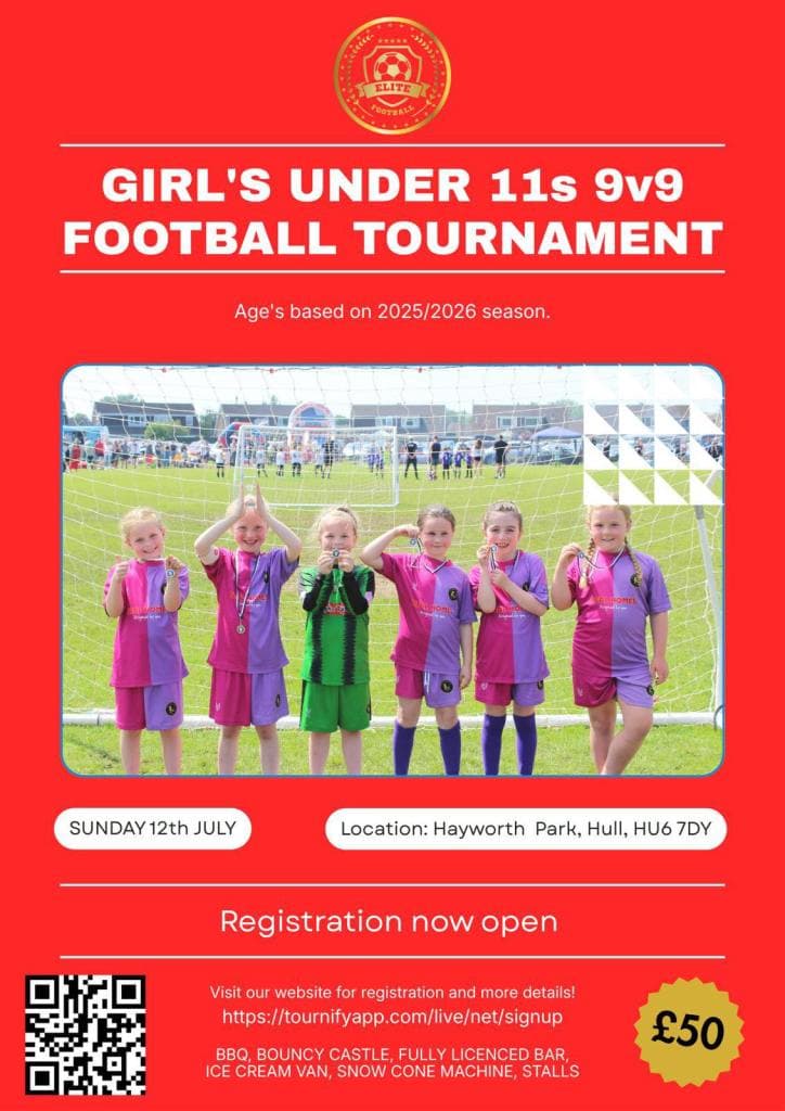 National Elite Football Tournament - U11 GIRLS ONLY flyer