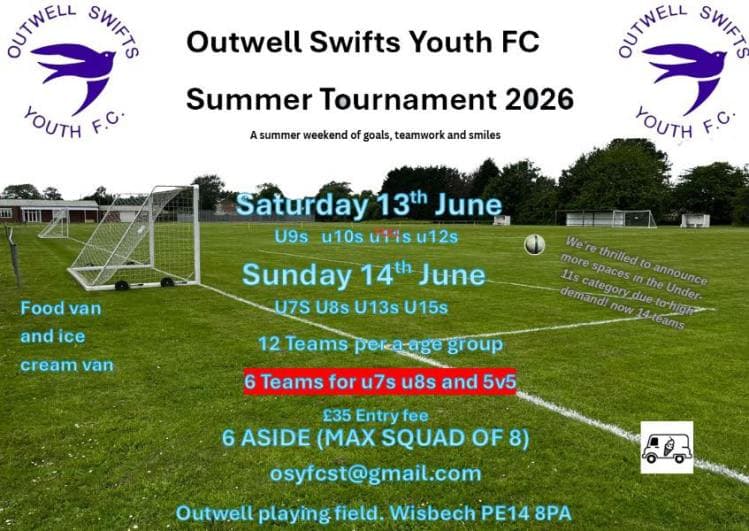 Outwell Swifts Summer Tournament flyer