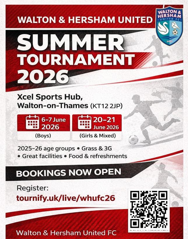 Walton & Hersham United FC - Summer Tournament flyer