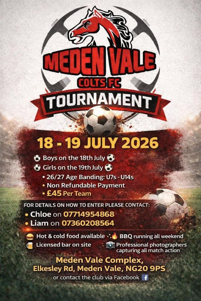 Meden Vale FC Tournament - GIRLS ONLY flyer