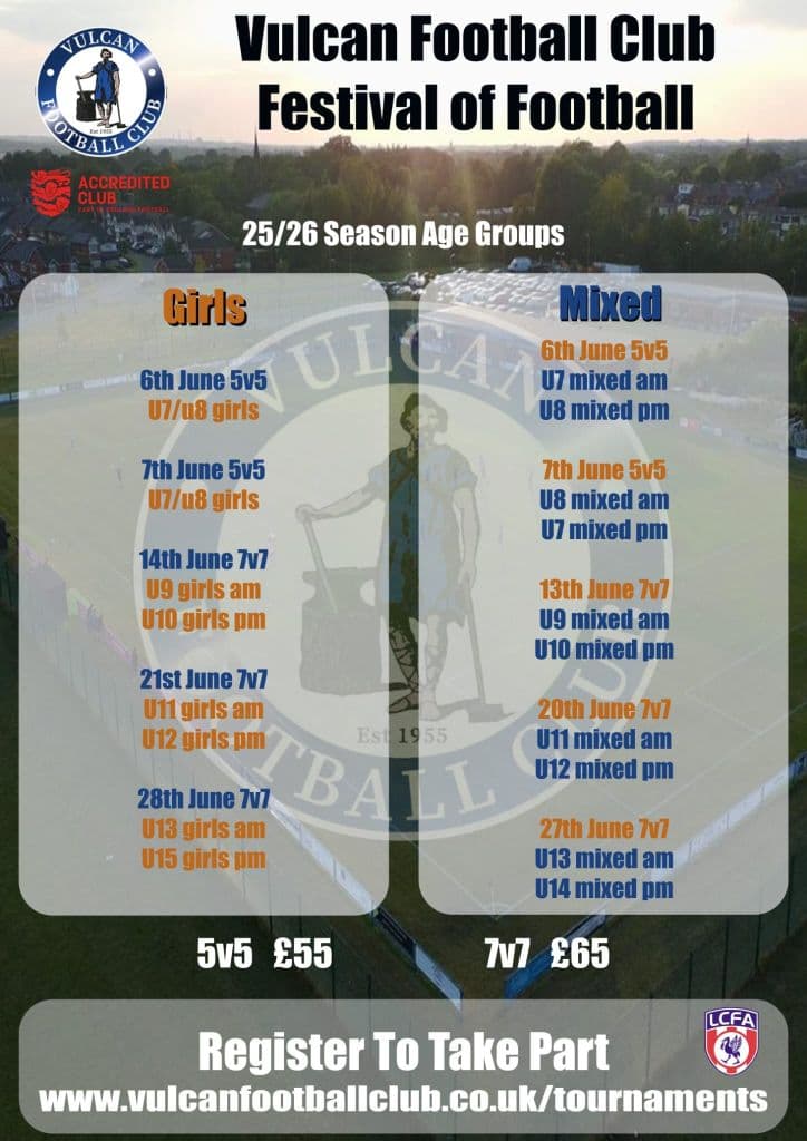 Vulcan Juniors Festival of Football flyer