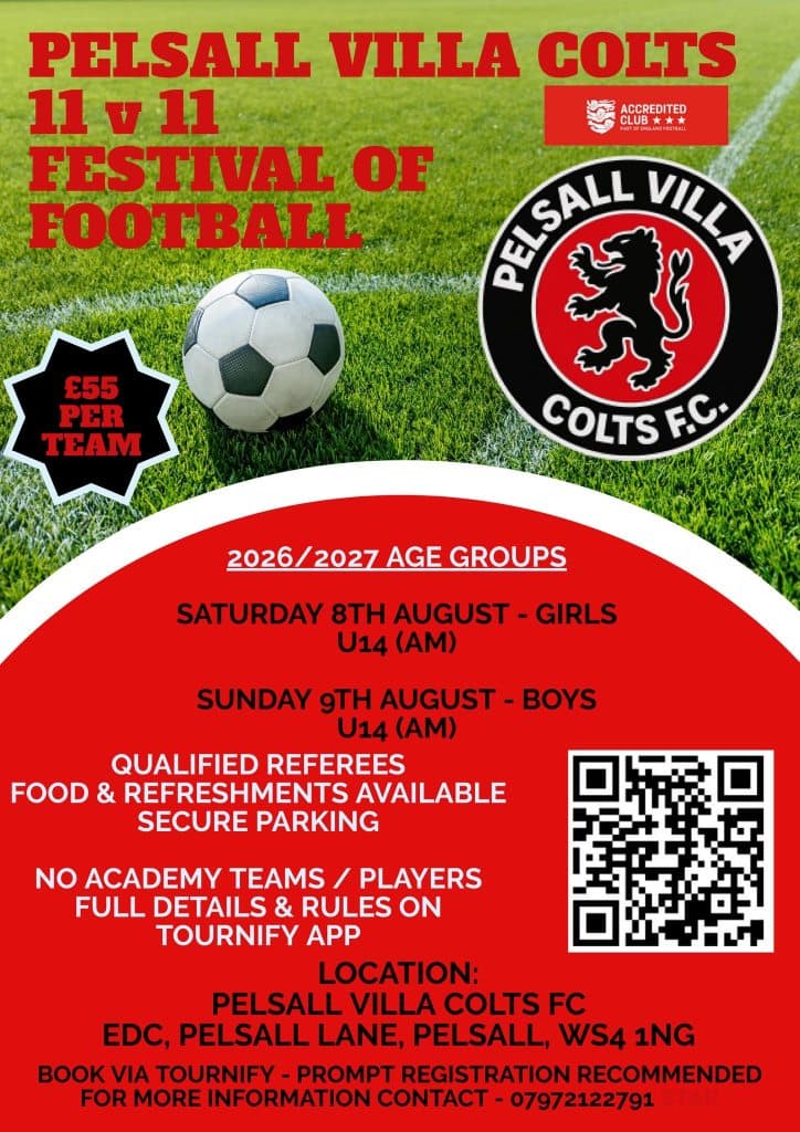 Pelsall Villa Colts 11v11 Tournament - GIRLS ONLY flyer