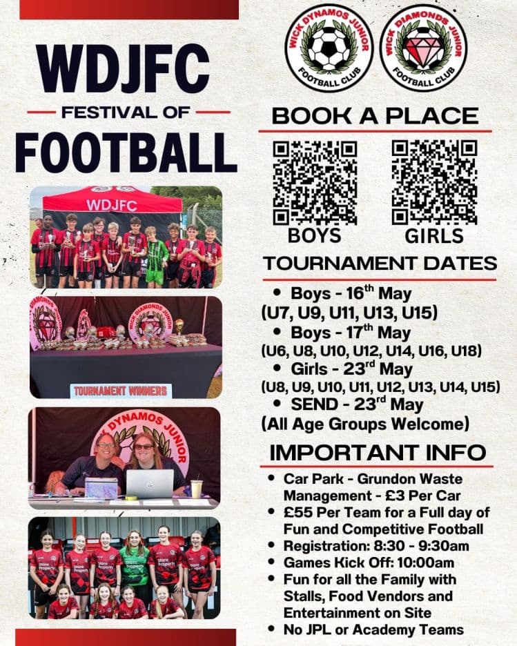 Wick Dynamos Juniors Festival of Football - GIRLS ONLY flyer