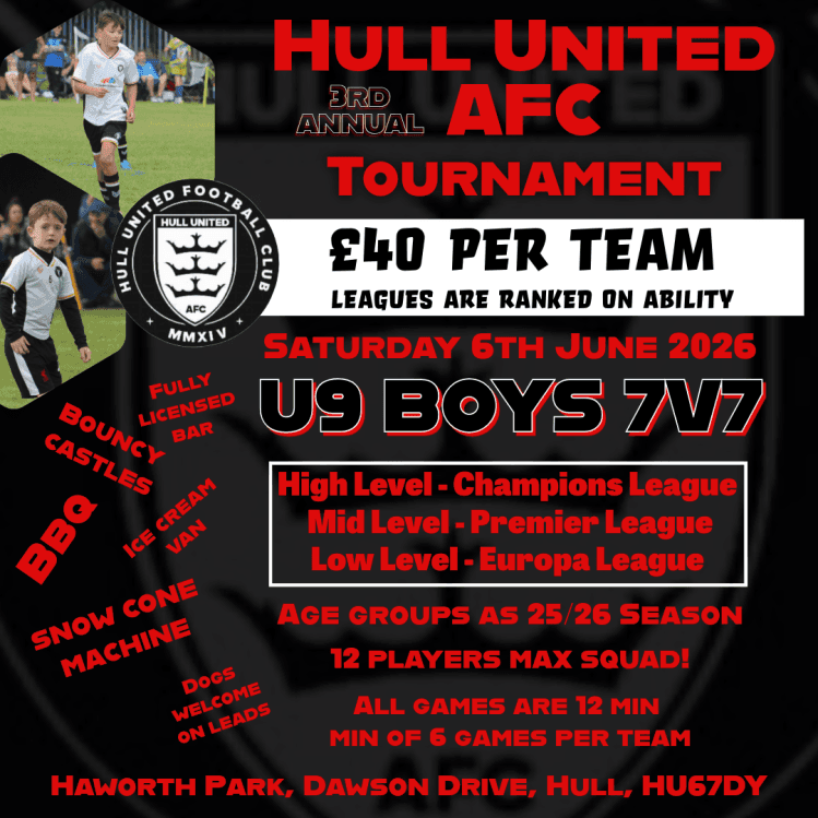 Hull United AFC - U9 Boys Tournament flyer