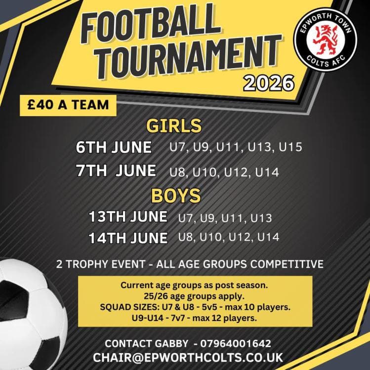 Epworth Colts Football Tournament - GIRLS ONLY flyer