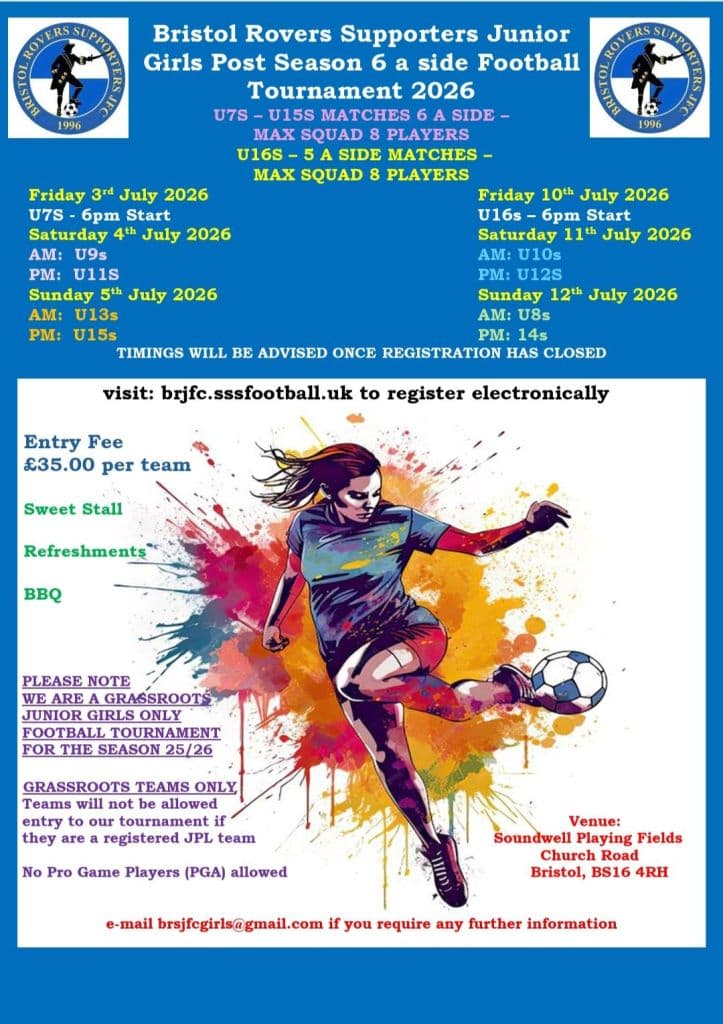 Bristol Rovers Supporters Tournament - GIRLS ONLY flyer