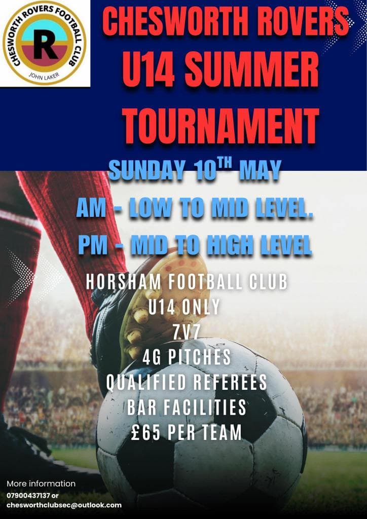 Chesworth Rovers U14 Summer Tournament flyer