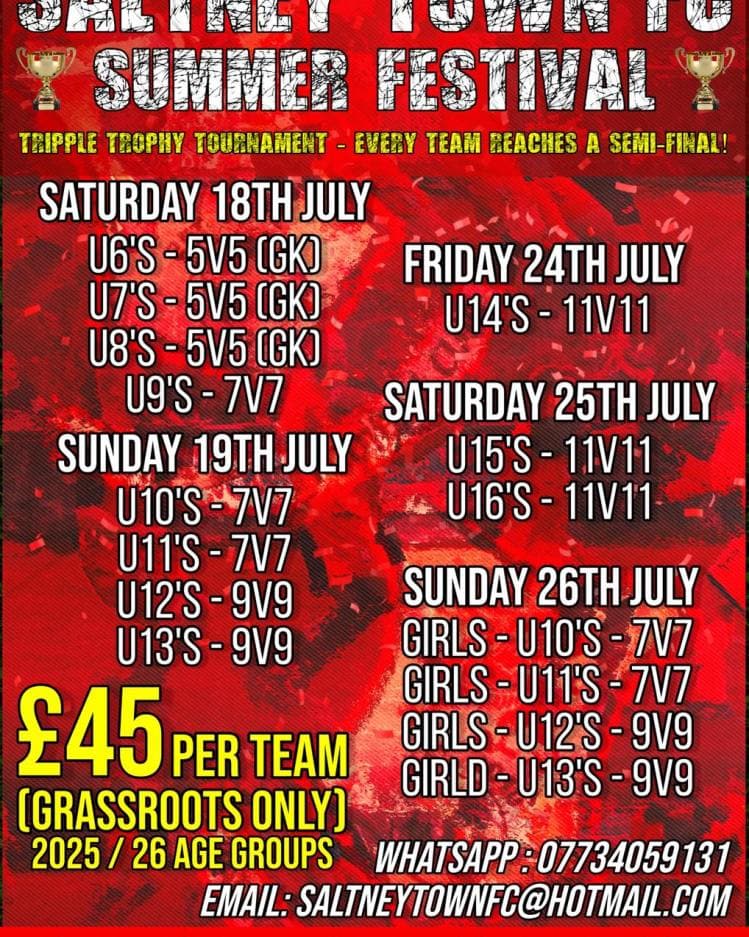 Saltney Town FC Summer Festival - GIRLS ONLY flyer