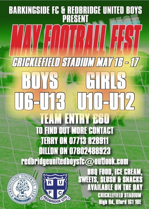 Barkingside FC May Football Fest flyer
