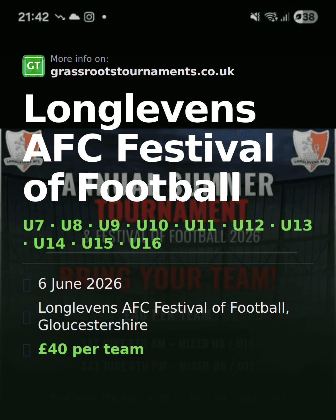 Longlevens AFC Festival of Football — social preview