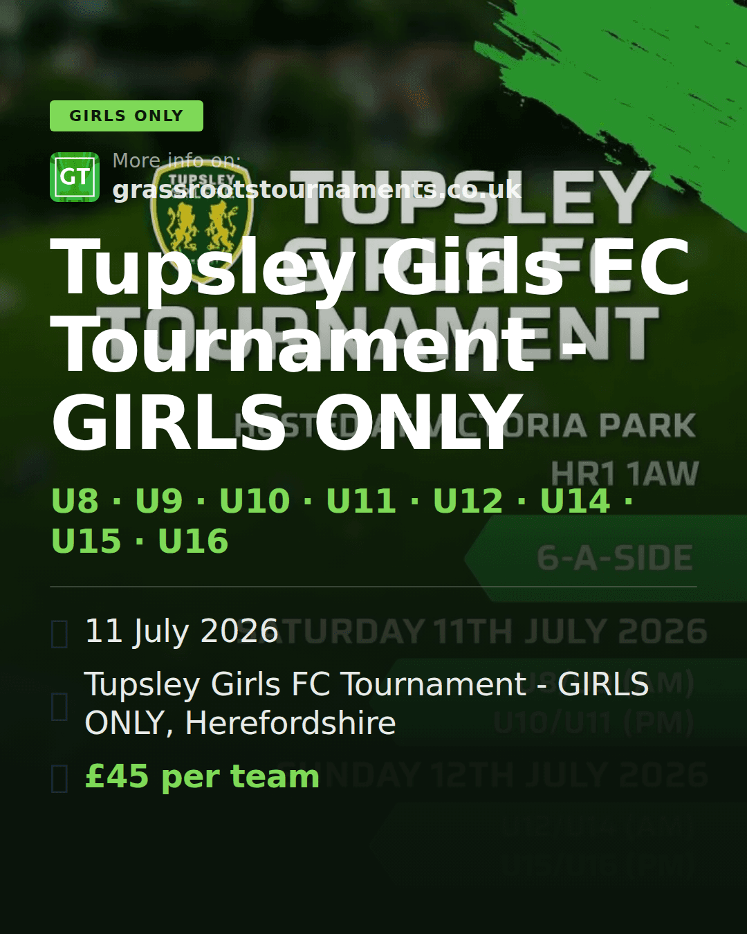 Tupsley Girls FC Tournament - GIRLS ONLY — social preview
